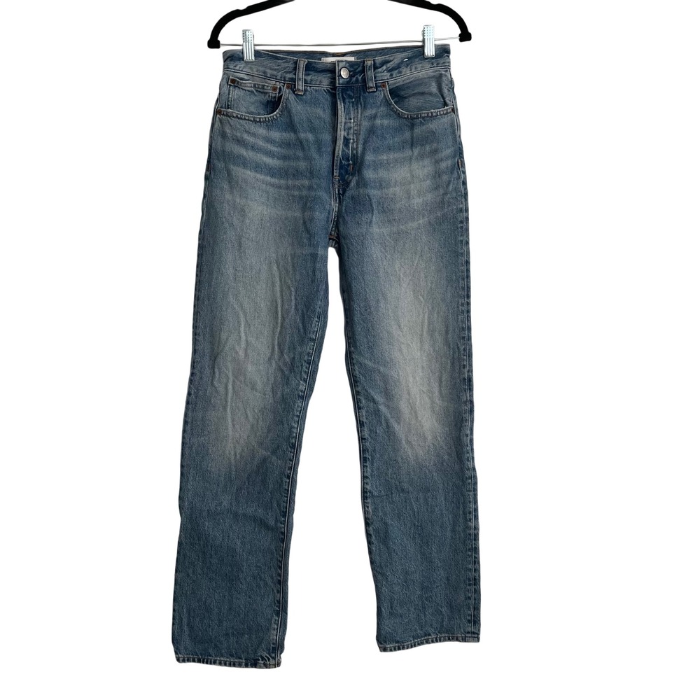 Madewell The Longline Straight Jean Women 27 Blue High Rise 100% Cotton